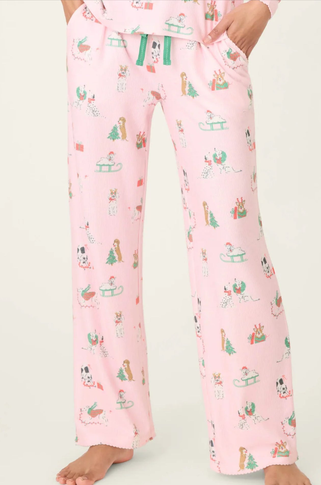 PJ Salvage "Peace & Pawlidays" Dog Print Pant