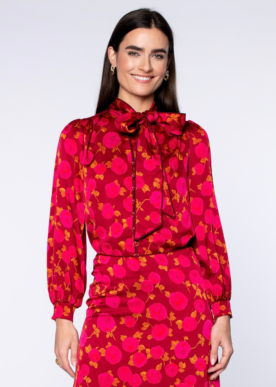 Elizabeth James "Brit" Bow Blouse-Rosebud