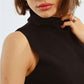 Lili Sidonio Sleeveless Turtleneck Shell- Black