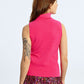 Lili Sidonio Sleeveless Turtleneck Shell- Fuschia