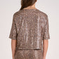 Elan Sequin Crewneck Top-Cheetah