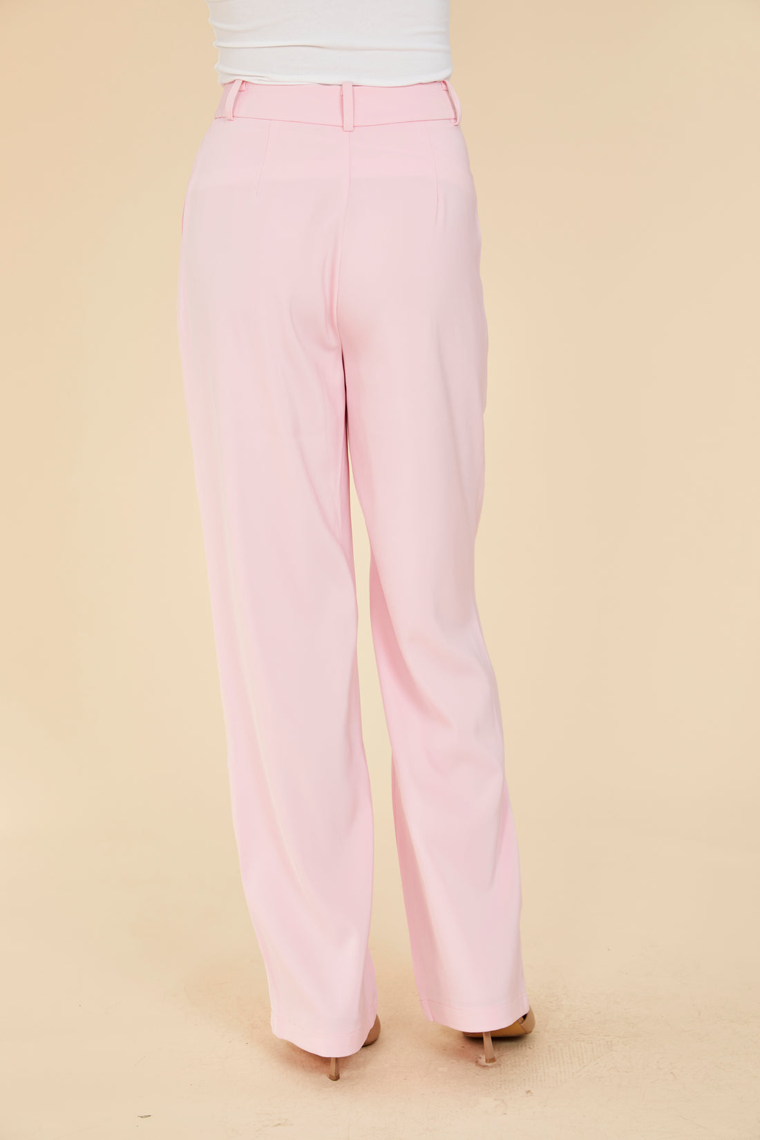 Dolce Cabo Wide Leg Pleated Trouser-Pink