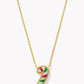 Kendra Scott Candy Cane Pendant Necklace-Gold Red Green Mix