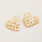 Spartina 449 Woven Heart Earrings -Crystal/Gold