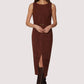 Lost + Wander “Fall Enchantment” Midi Dress-Brown