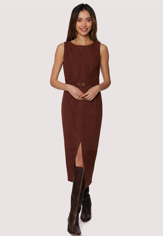Lost + Wander “Fall Enchantment” Midi Dress-Brown