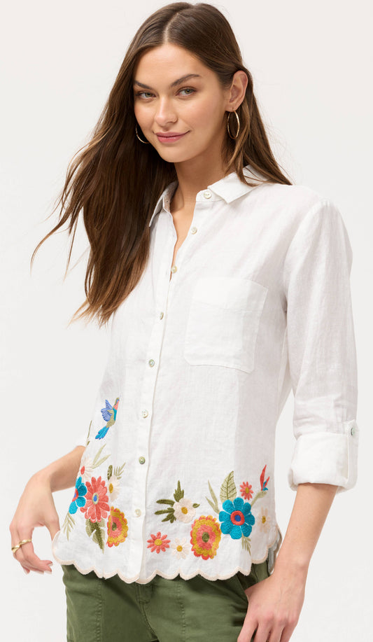 Johnny Was Relaxed Linen Shirt-Francis