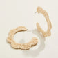 Spartina 449 Scalloped Straw Hoop Earring-Natural