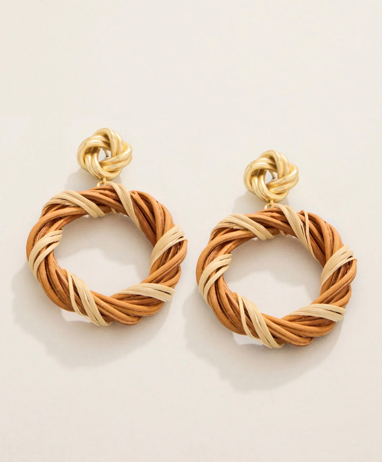 Spartina 449 Knotted Wicker Earrings-Natural