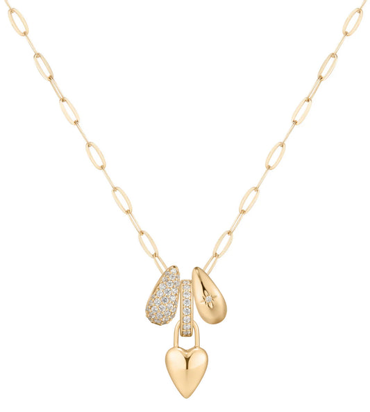 LeMel “Lucy” Heart Charm Necklace-Gold