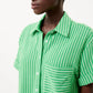 FRNCH "Odile" Terry Dress-Green Stripe
