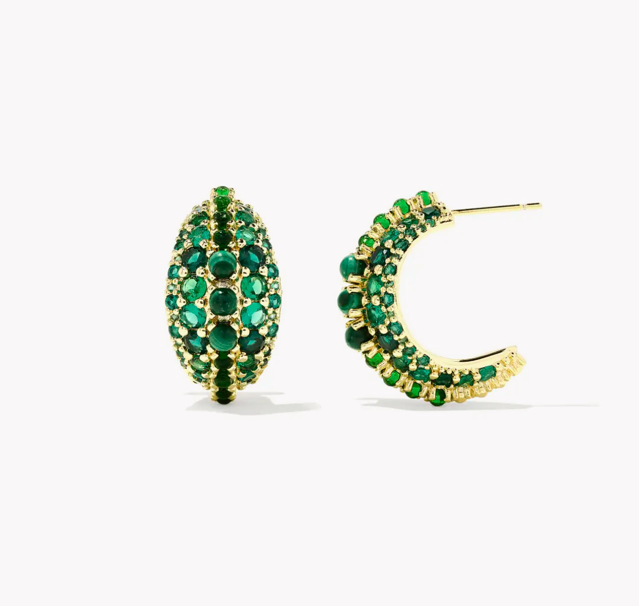 Kendra Scott Krista Hoop Earrings - Gold Green Mix