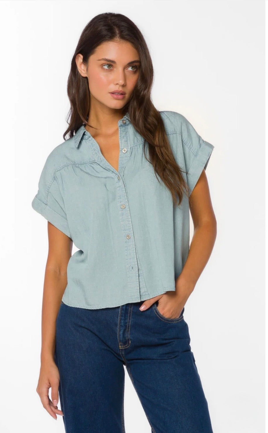 Velvet Heart "Xander" S/S Top- Catalina Sky