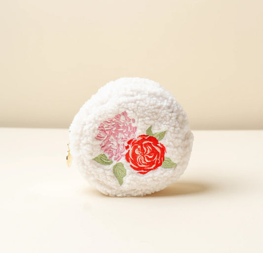 The Darling Effect Sunny Teddy Pouch-Circle Roses