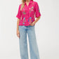 Johnny Was Relaxed Kimono Shirt-Pink Peacock