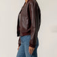Kut from the Kloth "Steph" Zip Front Bomber Jacket-Bordeaux