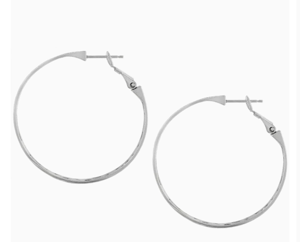 Brighton Contempo Large Hoop Earrings-Silver