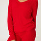 PJ Salvage Textured Essentials Long Sleeve Top-Red