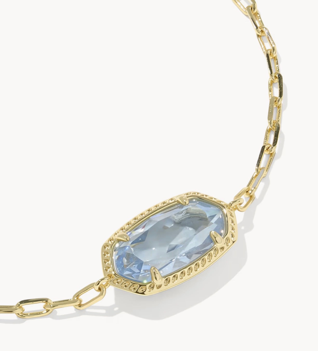 Kendra Scott Elaina Luxe Chain Bracelet -Gold Light Blue CZ