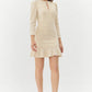 Adelyn Rae "Jocelyn" Textured Burnout Knit Dress-Beige/Gold