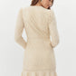 Adelyn Rae "Jocelyn" Textured Burnout Knit Dress-Beige/Gold