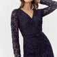 Adelyn Rae "Harmony" 3D Mesh Lace Dress-Navy