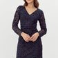 Adelyn Rae "Harmony" 3D Mesh Lace Dress-Navy