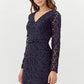 Adelyn Rae "Harmony" 3D Mesh Lace Dress-Navy