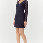 Adelyn Rae "Harmony" 3D Mesh Lace Dress-Navy