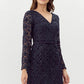 Adelyn Rae "Harmony" 3D Mesh Lace Dress-Navy