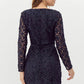 Adelyn Rae "Harmony" 3D Mesh Lace Dress-Navy