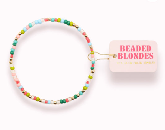 Beaded Blondes "Holiday Cheer" Sprinkle Bracelet -Standard 6.75"