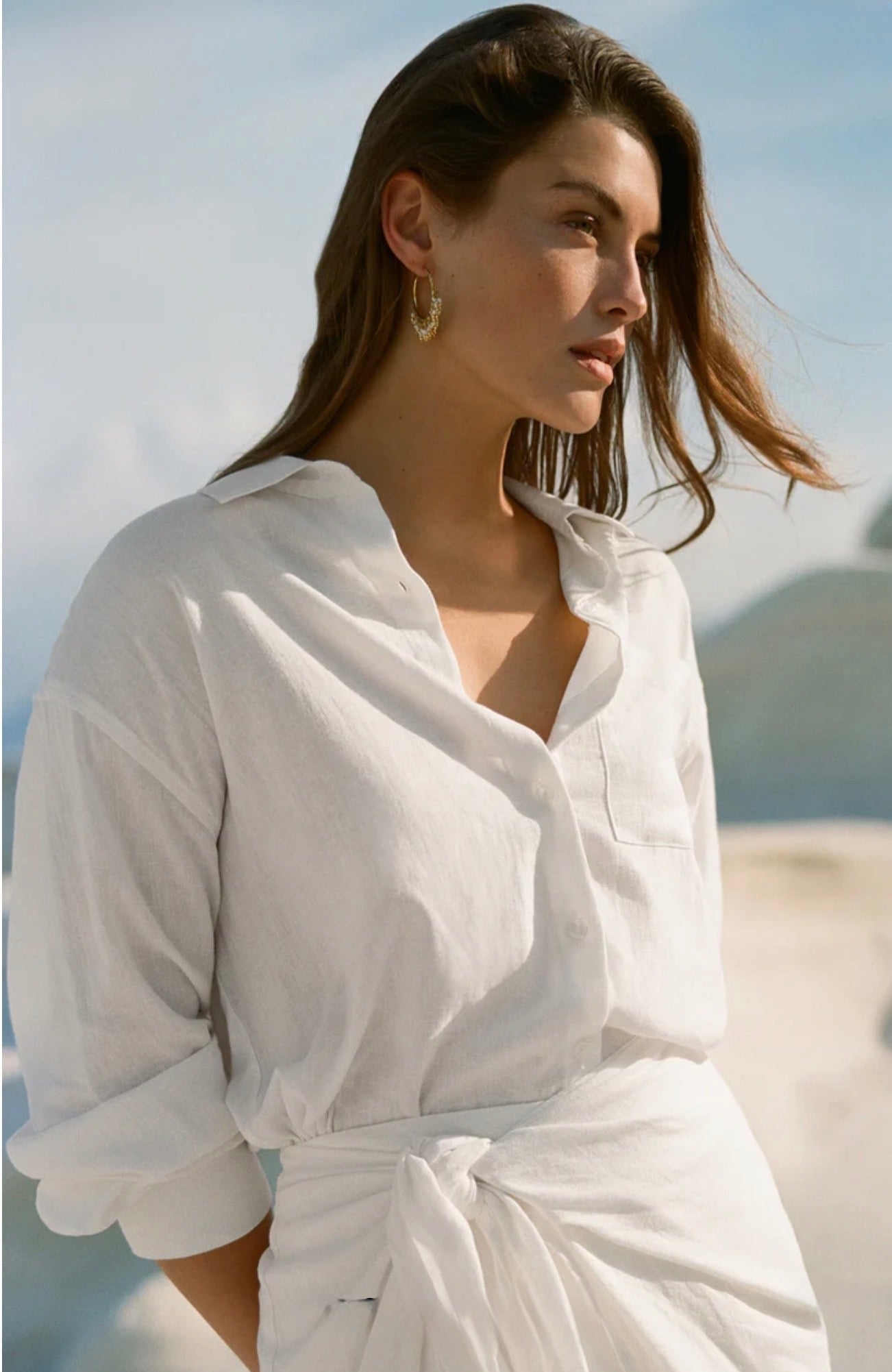 Z Supply Signature Button Up Top-White