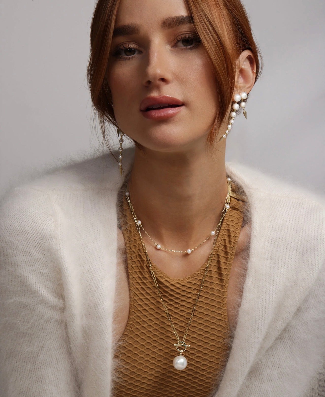 Melinda Maria “Perfect Pearl” Infinity Necklace-Gold