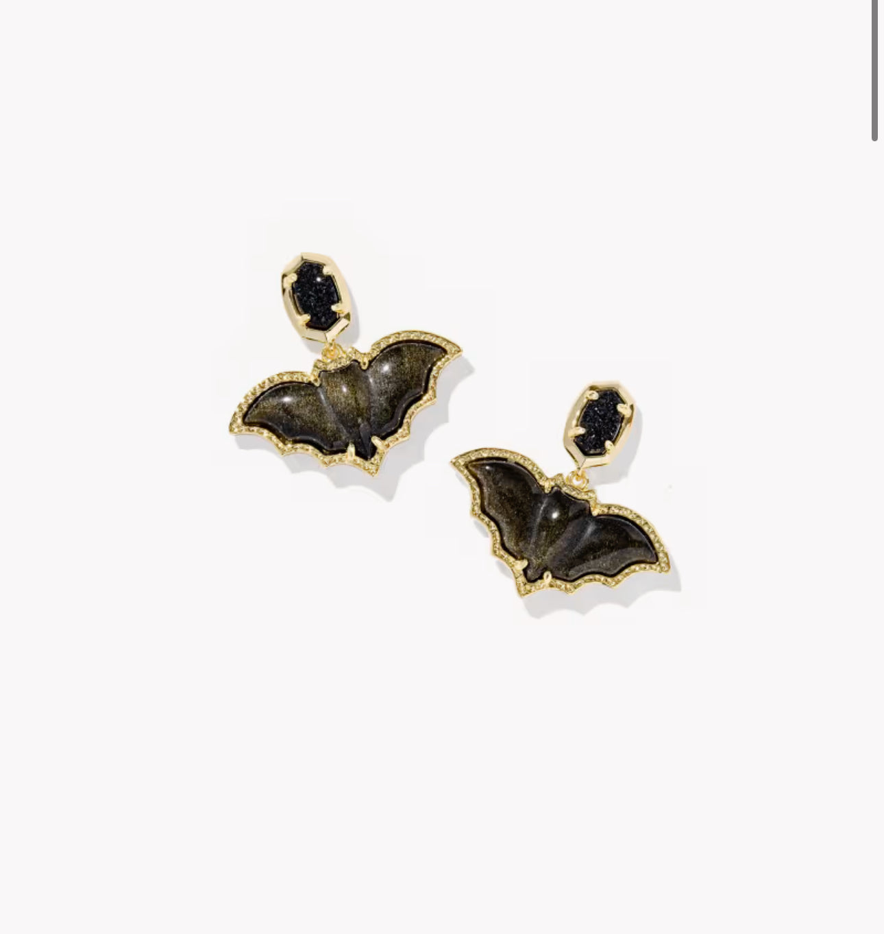 Kendra Scott Bat Drop Earring-Gold Black Mix