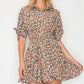 Meet Me in Santorini "Autumn Pebble" Shirt Dress-Clay/Green