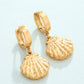 Spartina 449 SP Shell Drop Hoop Earring-Gold