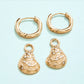 Spartina 449 SP Bluffton Oyster Convertible Hoop Earrings-Oyster