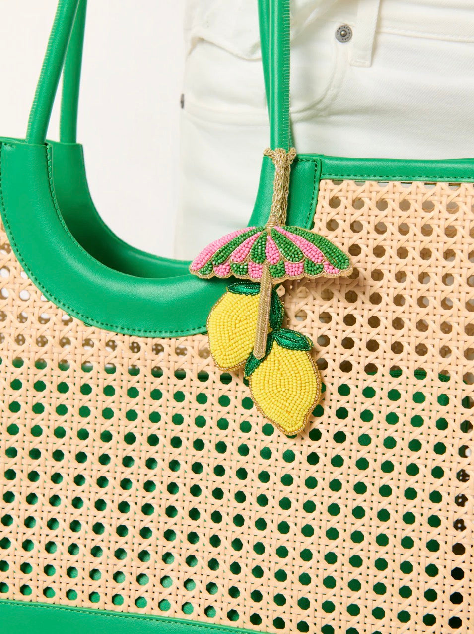 Shiraleah "Lemon/Umbrella” Beaded Bag Charm
