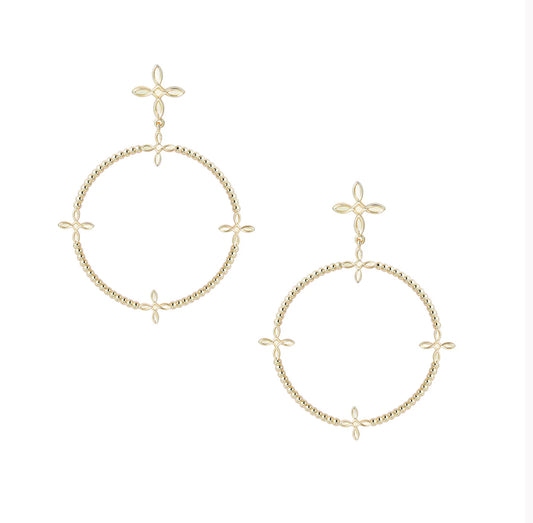 Natalie Wood Designs "Radiant" Beaded Statement Earrings - Gold