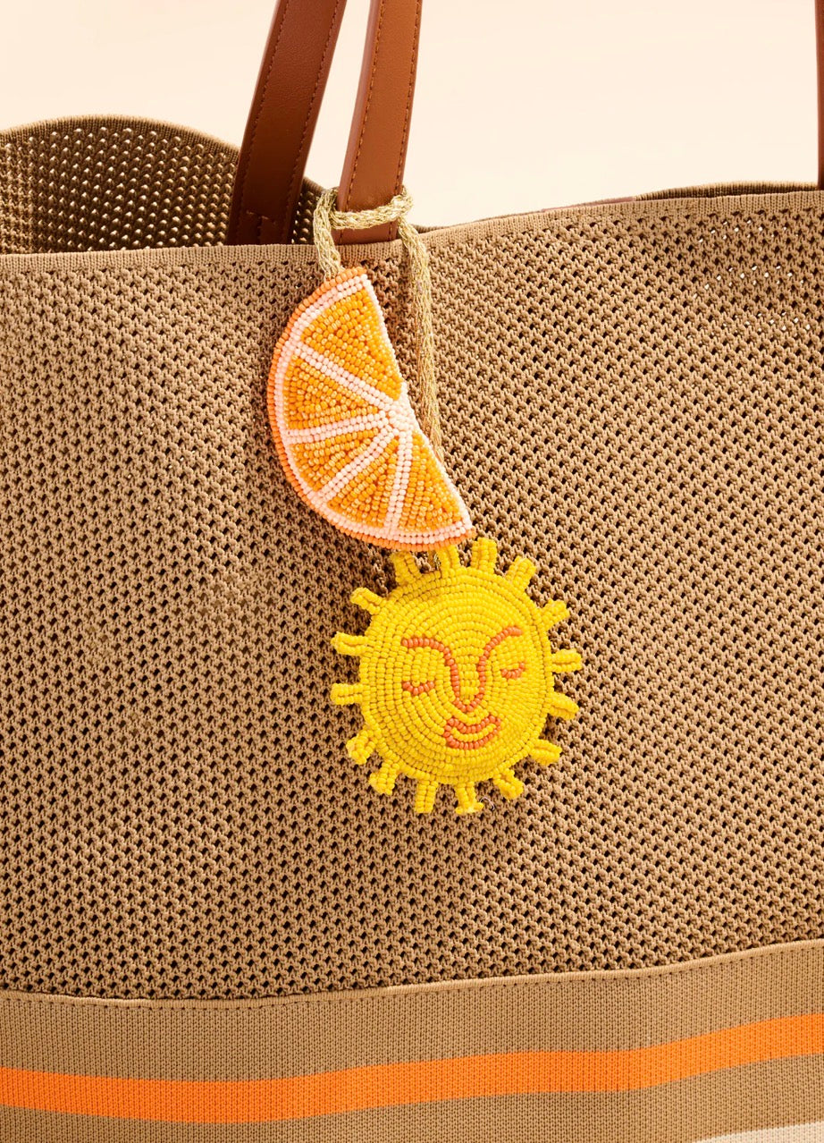 Shiraleah "Orange/Sun” Beaded Bag Charm