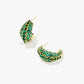 Kendra Scott Krista Hoop Earrings - Gold Green Mix