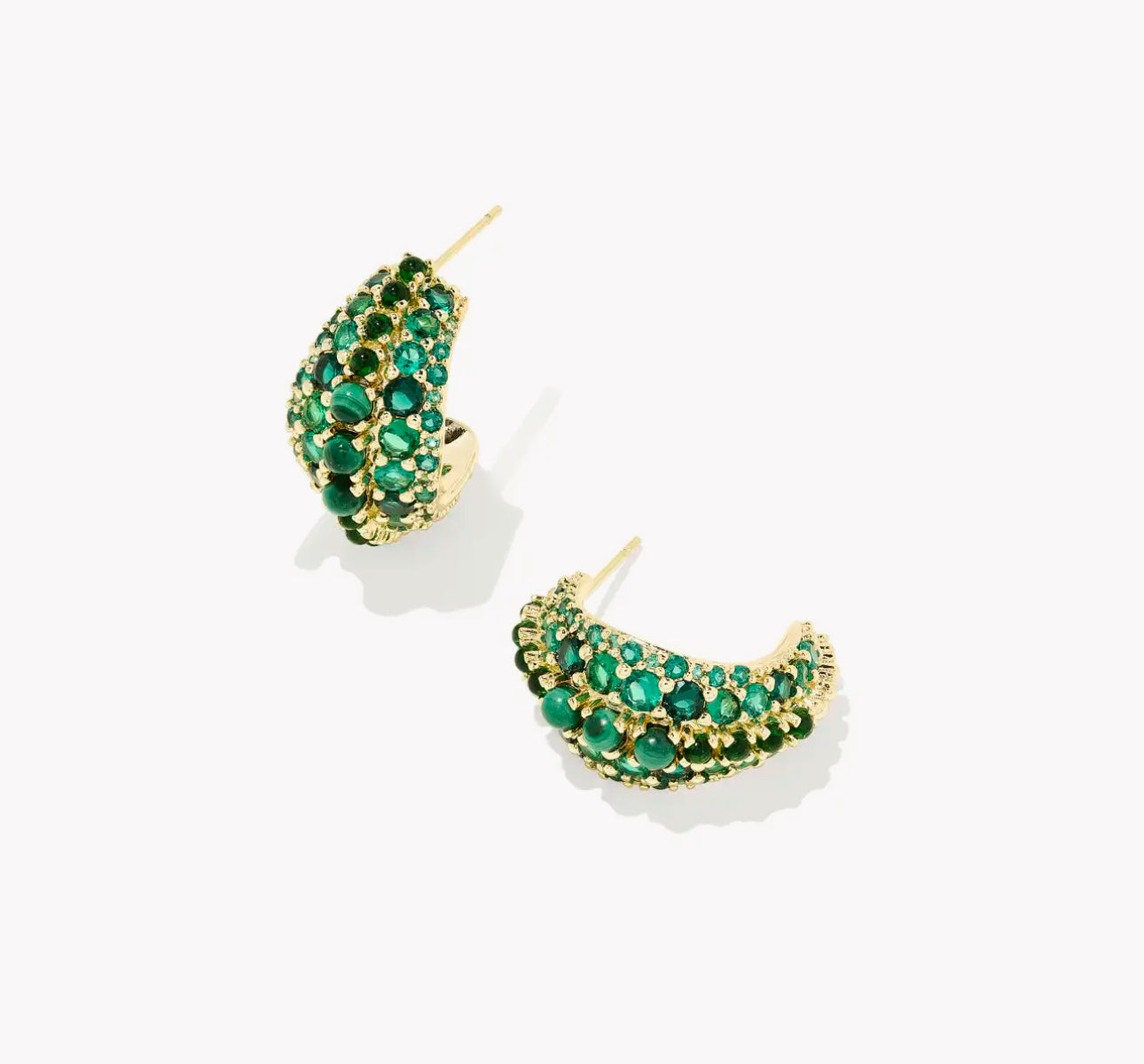 Kendra Scott Krista Hoop Earrings - Gold Green Mix