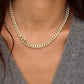 Melinda Maria “Pavé Julian” Cuban Chain Necklace-Gold/White CZ