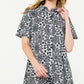 THML "Miranda" Flower Print S/S Dress- Black/White