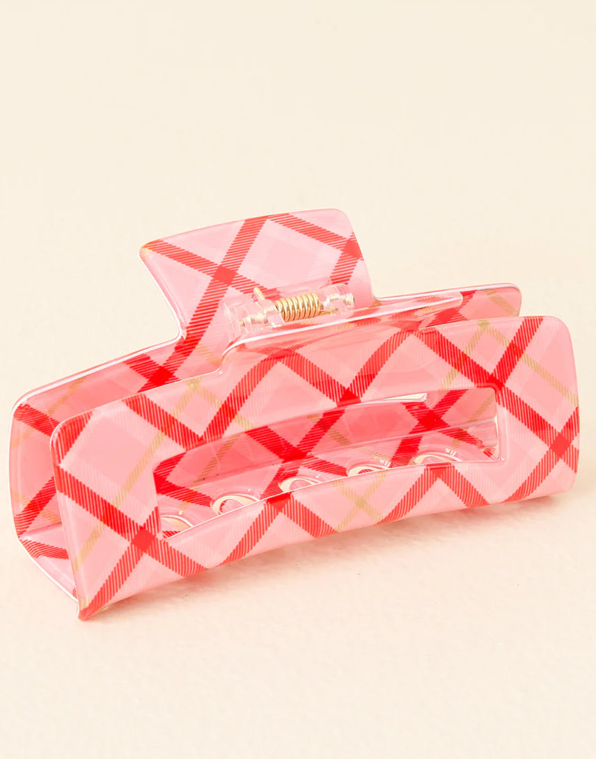 The Darling Effect Claw Clip-Festive Plaid