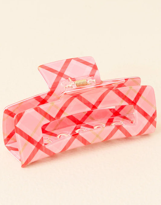 The Darling Effect Claw Clip-Festive Plaid