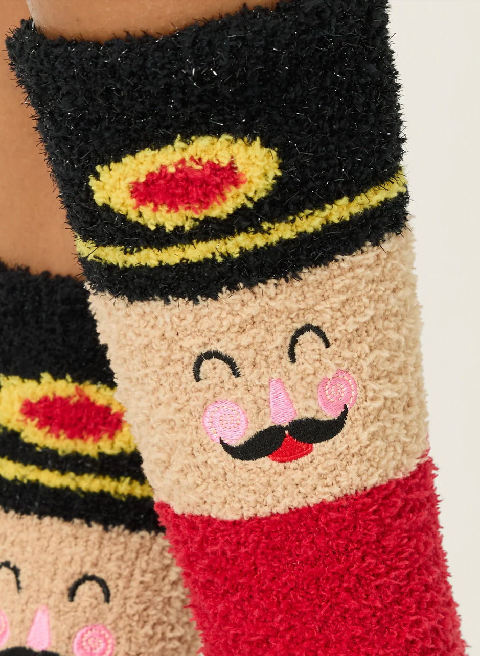 PJ Salvage Cozy Crew Socks-Nutcracker