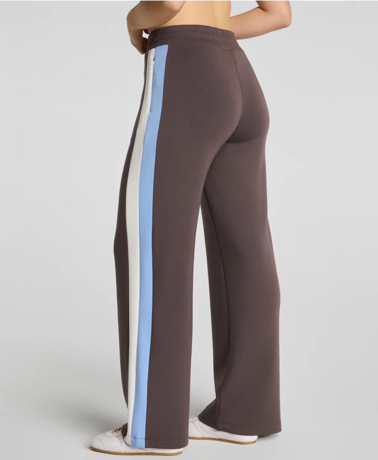 Spanx AirEssentials® Colorblock Track Pants - Dark Cacao/Powder