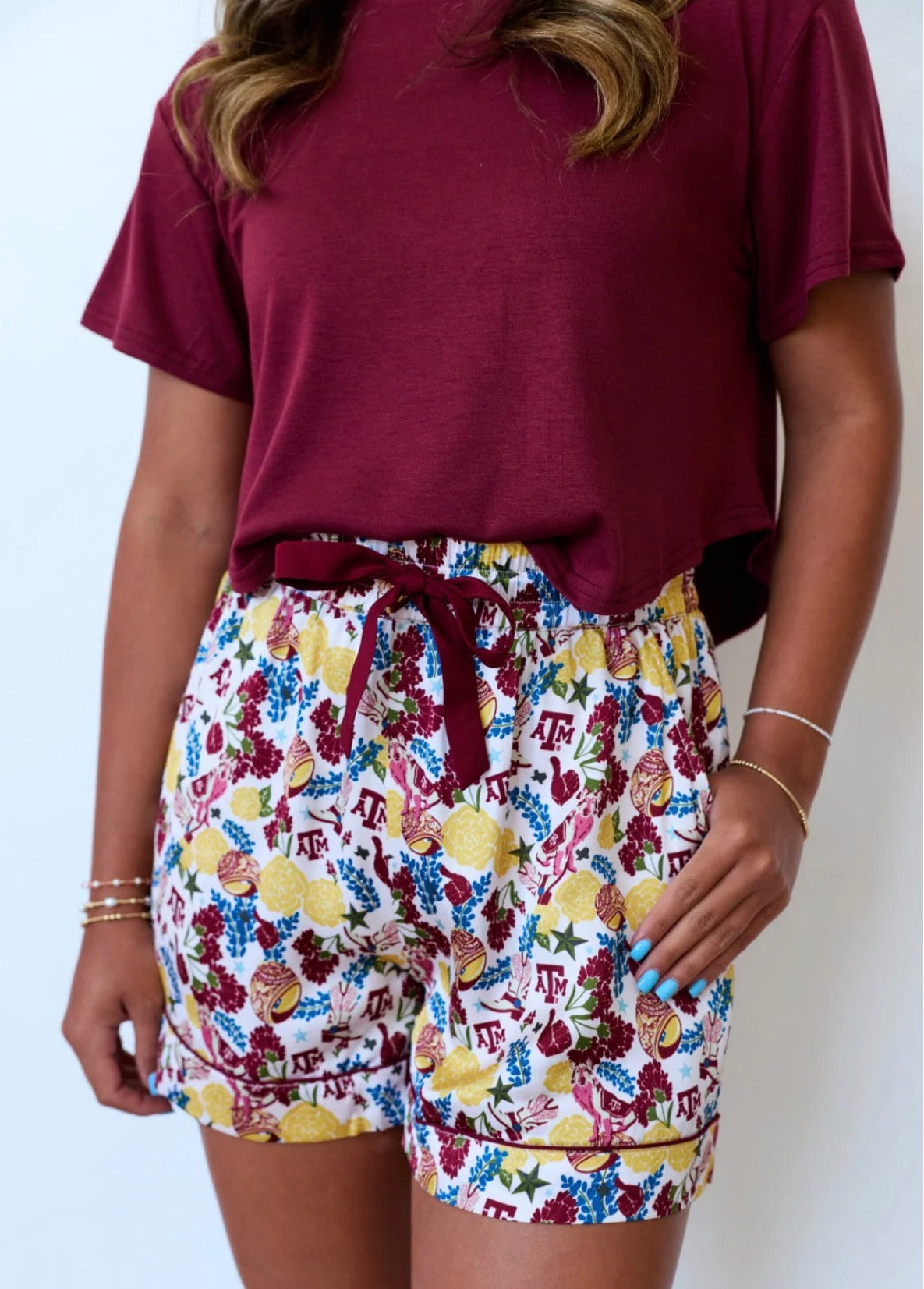 Saturday Silks “Texas A&M” Sleep Shortie
